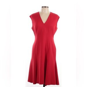 Elle Tahari solid red cocktail dress